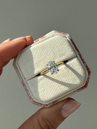Celia - 18ct Yellow Gold 1.38ct Laboratory Grown Oval Solitaire Engagement Ring with Hidden Halo