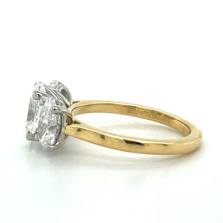 Angelina - 18ct Yellow Gold 2.71ct Laboratory Grown Oval Three Stone Diamond Ring