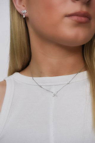 Sterling Silver Kiss Cz Pendant & Earring Bundle