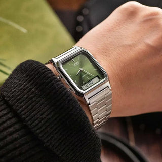 Casio Vintage Slim Green Dial Watch