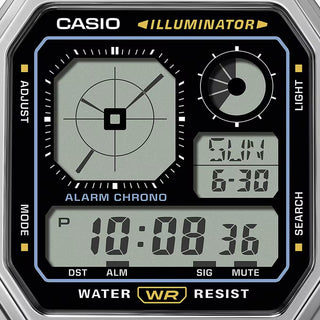 Casio Silver Retro Multifunction Watch