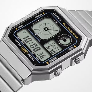 Casio Silver Retro Multifunction Watch