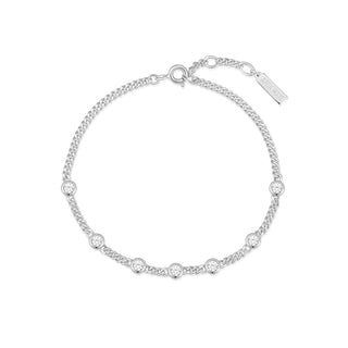 Ania Haie Silver Multi Station Round Stone Chain Bracelet