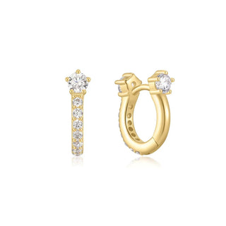 Ania Haie Gold Sparkling Pave Huggie Hoop Earrings