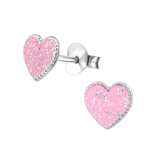 Children’s Sterling Silver Pink Glitter Earring’s