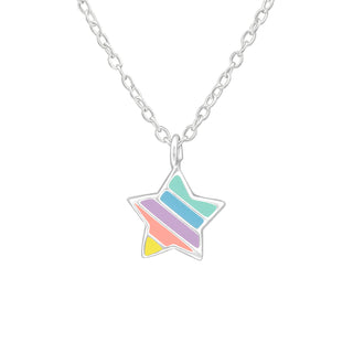 Children’s Sterling Silver Pastel Star Necklace