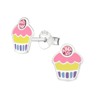 Children’s Sterling Silver Pastel Cupcake Earring’s.