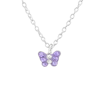 Children’s Sterling Silver Purple Butterfly Necklace.