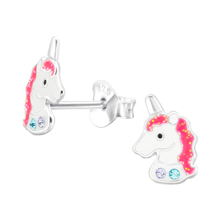 Children’s Sterling Silver Pink Sparkle Unicorn Earring’s