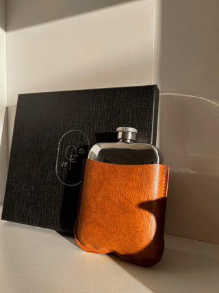 Hipflask Set with Leather Pouch