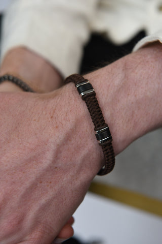 Gents CRIÚ Brown Cotton Bracelet & SECRID Vintage Brown Miniwallet Bundle