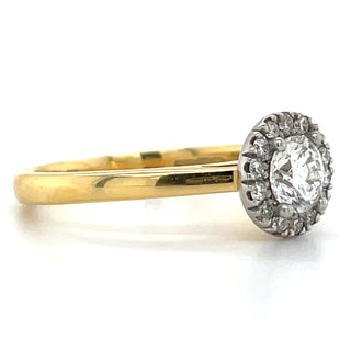 Indy - 18ct Yellow Gold .69ct Round Halo Earth Grown Diamond Engagement Ring