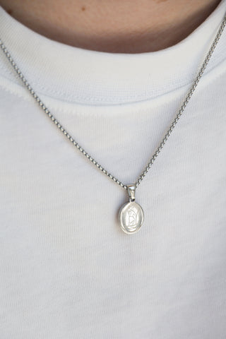 Gents Stainless Steel St Christopher Pendant
