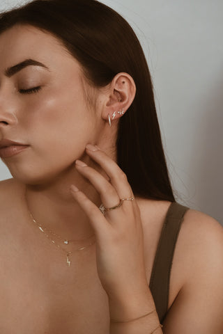 9ct Yellow Gold Lightning Bolt Necklace