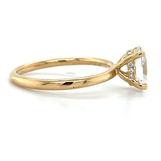 Millie - 18ct Yellow Gold 1.12ct Laboratory Grown Oval Solitaire Engagement Ring with Hidden Halo