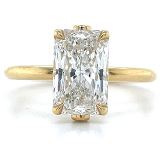Kora - 18ct Yellow Gold 2.10ct Radiant Solitaire With Hidden Bezel Diamond Engagement Ring