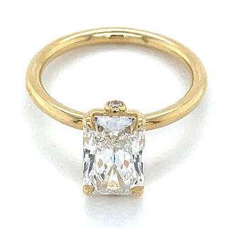 Kora - 18ct Yellow Gold 2.10ct Radiant Solitaire With Hidden Bezel Diamond Engagement Ring