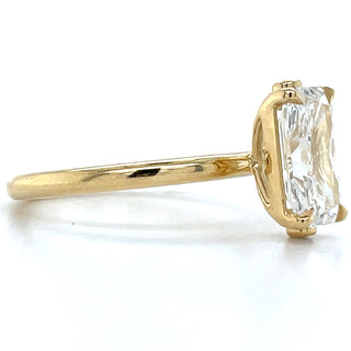 Kora - 18ct Yellow Gold 2.10ct Radiant Solitaire With Hidden Bezel Diamond Engagement Ring
