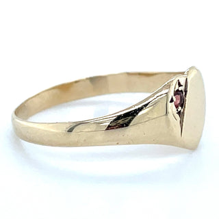 Vintage 9ct Yellow Gold Heart Signet Ring