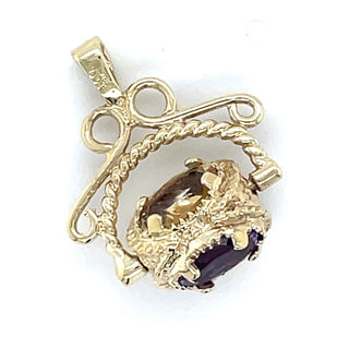 Vintage 9ct Yellow Gold Spinning Fob Pendant