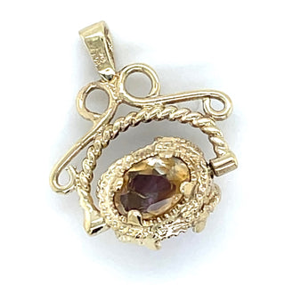Vintage 9ct Yellow Gold Spinning Fob Pendant