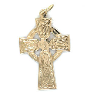 Vintage 9ct Yellow Gold Celtic Cross Pendant