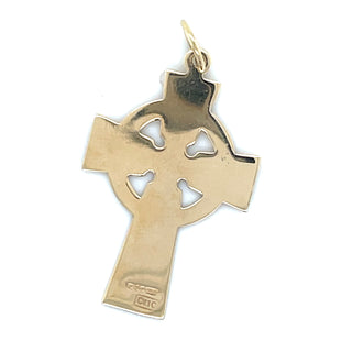 Vintage 9ct Yellow Gold Celtic Cross Pendant
