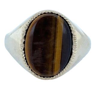 Vintage 9ct Yellow Gold Tiger's Eye Signet Ring