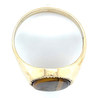 Vintage 9ct Yellow Gold Tiger's Eye Signet Ring