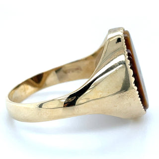 Vintage 9ct Yellow Gold Tiger's Eye Signet Ring