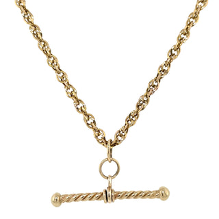 Vintage 9ct Yellow Gold Twisted T-Bar Pendant