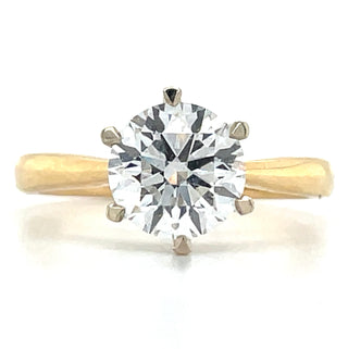 Addie - 18ct Yellow Gold 1.71ct Six Claw Laboratory Grown Solitaire Diamond Engagement Ring