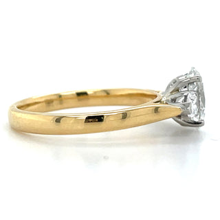 Daniela - 18ct Yellow Gold 1.10ct Laboratory Grown Oval Three Stone Engagement Ring with Side Pear Diamonds