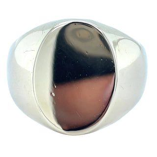 Vintage 9ct Yellow Gold Solid Gents Oval Signet Ring