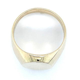 Vintage 9ct Yellow Gold Solid Gents Oval Signet Ring