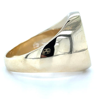Vintage 9ct Yellow Gold Solid Gents Oval Signet Ring