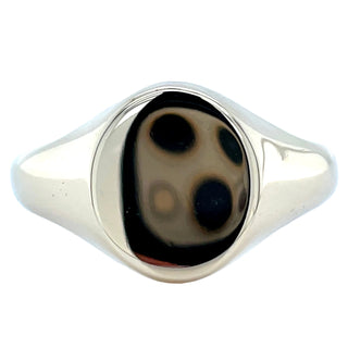 Vintage 9ct Yellow Gold Gents Polished Oval Signet Ring