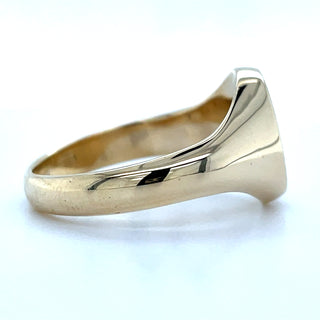Vintage 9ct Yellow Gold Gents Polished Oval Signet Ring