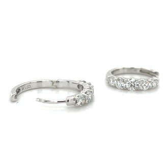 9ct White Gold Round Tapered 1.04ct Laboratory Grown Diamond Hoop Earrings