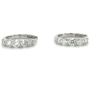 9ct White Gold Round Tapered 1.04ct Laboratory Grown Diamond Hoop Earrings
