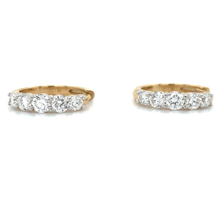 9ct Yellow Gold Round Tapered Laboratory Grown Diamond Hoop Earrings
