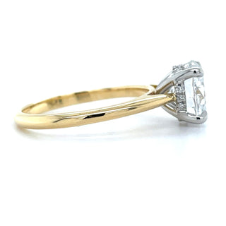 Octavia - 18ct Yellow Gold 2.12ct Laboratory Grown Round Brilliant Solitaire Engagement Ring with Hidden Halo