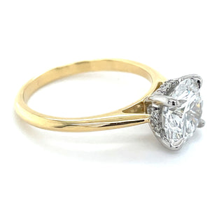 Octavia - 18ct Yellow Gold 2.12ct Laboratory Grown Round Brilliant Solitaire Engagement Ring with Hidden Halo