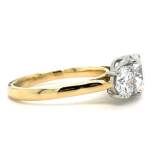 Abilene - 18ct Yellow Gold 3.02ct Laboratory Grown Three Stone Round Diamond Engagement Ring