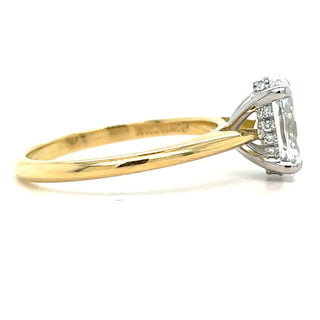 Celia - 18ct Yellow Gold 1.38ct Laboratory Grown Oval Solitaire Engagement Ring with Hidden Halo