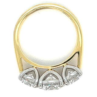 Delphine - 18ct Yellow Gold 3.04ct Laboratory Grown Three Stone Round Diamond Engagement Ring