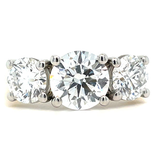 Delphine - 18ct Yellow Gold 3.04ct Laboratory Grown Three Stone Round Diamond Engagement Ring