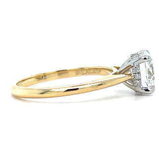 Octavia - 18ct Yellow Gold 1.61ct Laboratory Grown Round Brilliant Solitaire Engagement Ring with Hidden Halo