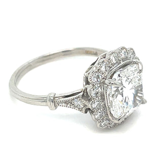 Harper - Platinum 3.02ct Laboratory Grown Cushion Cut with Halo