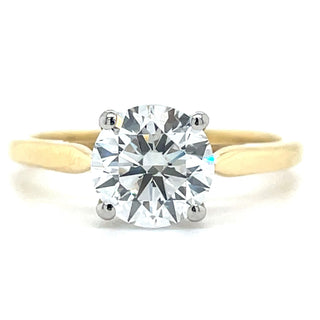 Sienna - 18ct Yellow Gold 1.82ct Round Brilliant Solitaire Laboratory Grown Diamond Engagement Ring with Platinum Head